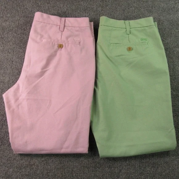 Mens Izod Chino Pants Mens 34x30 Pink Green Pastel Straight Leg Lot of 2 Summer - Picture 1 of 13